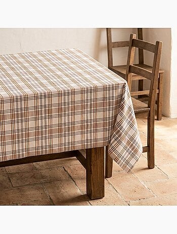 Mantel antimanchas diseño tartán, tacto y caída natural - Gamusi.
