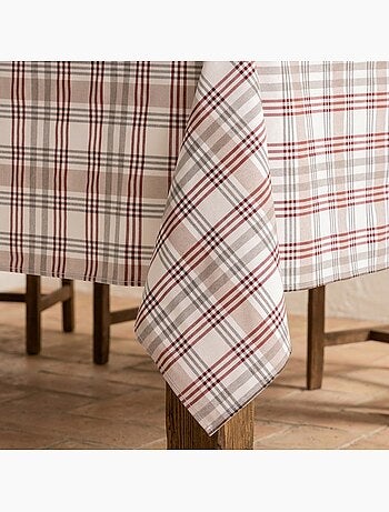 Mantel antimanchas diseño tartán, tacto y caída natural - Gamusi.