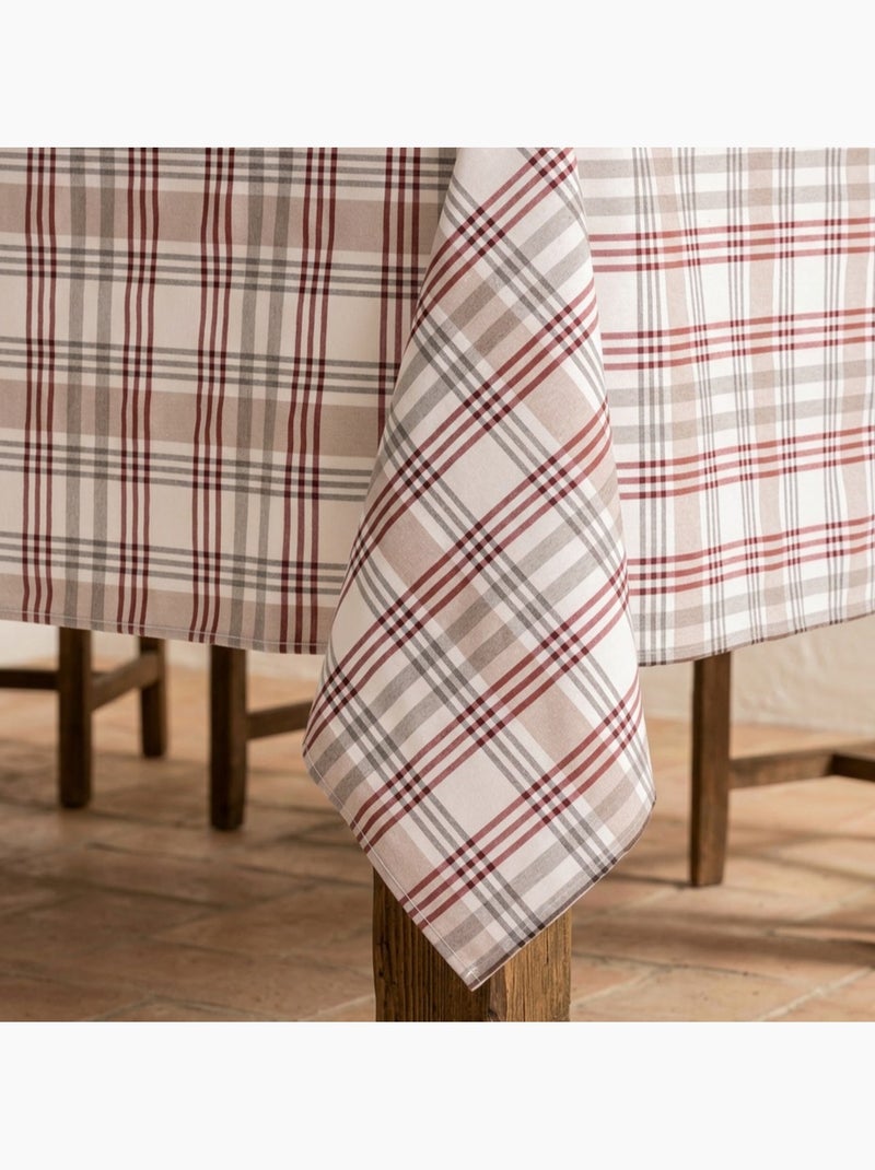 Mantel antimanchas diseño tartán, tacto y caída natural - Gamusi. Gris - Kiabi