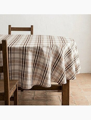 Mantel antimanchas diseño tartán, tacto y caída natural - Gamusi.