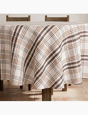 Mantel antimanchas diseño tartán, tacto y caída natural - Gamusi.