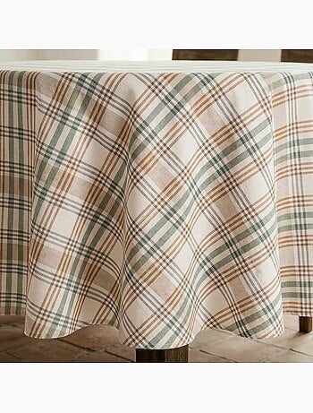 Mantel antimanchas diseño tartán, tacto y caída natural - Gamusi.