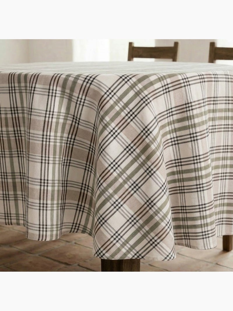 Mantel antimanchas diseño tartán, tacto y caída natural - Gamusi. Verde - Kiabi