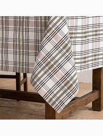 Mantel antimanchas diseño tartán, tacto y caída natural - Gamusi.