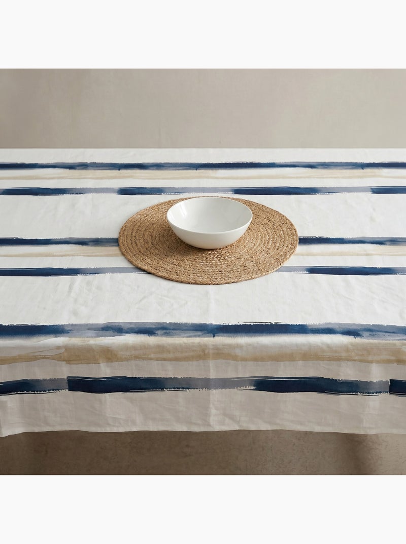 Mantel antimanchas estampado estilo mediterráneo, diseño a rayas anchas - Gamusi. Azul - Kiabi