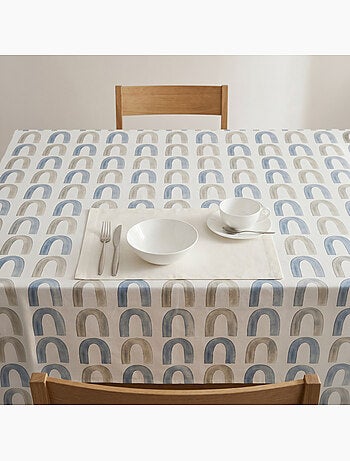 Mantel antimanchas estampado estilo mediterráneo, diseño Boho chic - Gamusi.