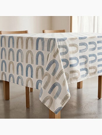 Mantel antimanchas estampado estilo mediterráneo, diseño Boho chic - Gamusi.