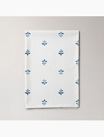 Mantel antimanchas estampado estilo mediterráneo, diseño floral - Gamusi.