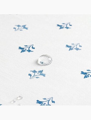 Mantel antimanchas estampado estilo mediterráneo, diseño floral - Gamusi.