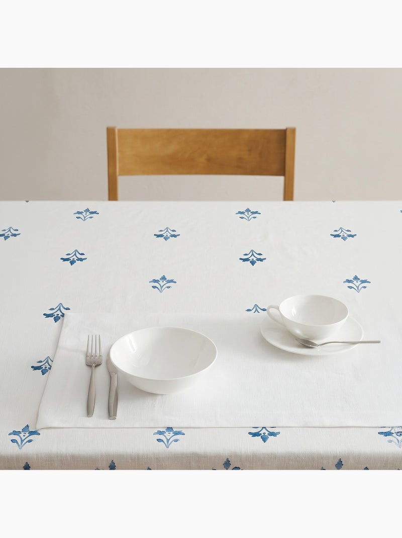 Mantel antimanchas estampado estilo mediterráneo, diseño floral - Gamusi. Azul - Kiabi
