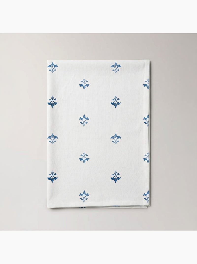 Mantel antimanchas estampado estilo mediterráneo, diseño floral - Gamusi. Azul - Kiabi