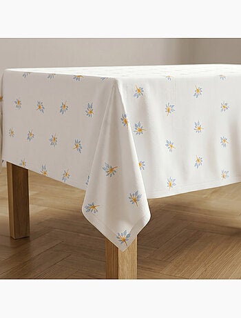 Mantel antimanchas estampado estilo mediterráneo, diseño floral - Gamusi.