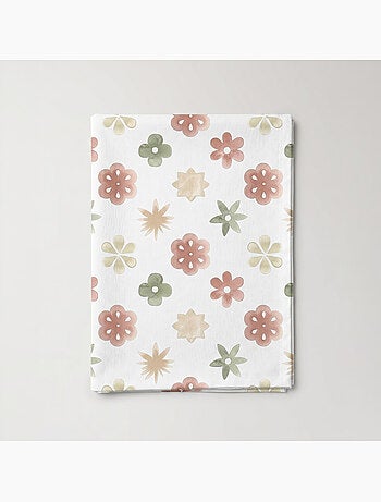 Mantel antimanchas estampado estilo mediterráneo, diseño floral - Gamusi.