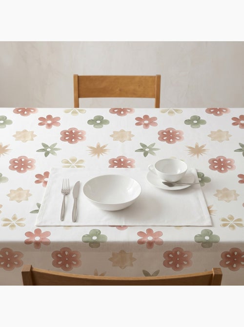 Mantel antimanchas estampado estilo mediterráneo, diseño floral - Gamusi. - Kiabi Mantel antimanchas estampado estilo mediterráneo, diseño floral - Gamusi. - Kiabi