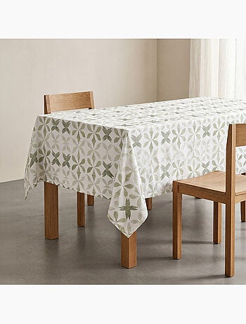 Mantel antimanchas estampado estilo mediterráneo, diseño geométrico - Gamusi.