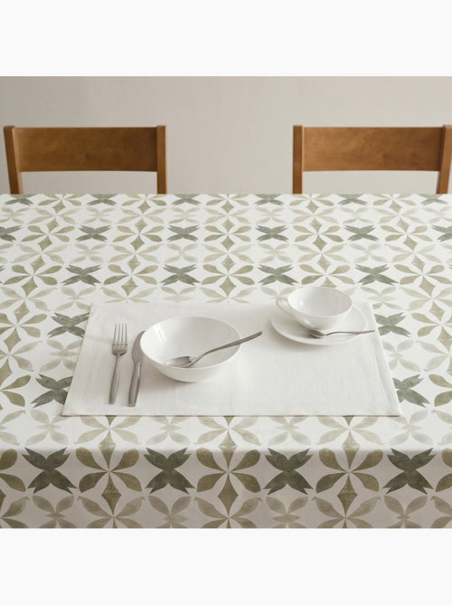 Mantel antimanchas estampado estilo mediterráneo, diseño geométrico - Gamusi. - Kiabi Mantel antimanchas estampado estilo mediterráneo, diseño geométrico - Gamusi. - Kiabi