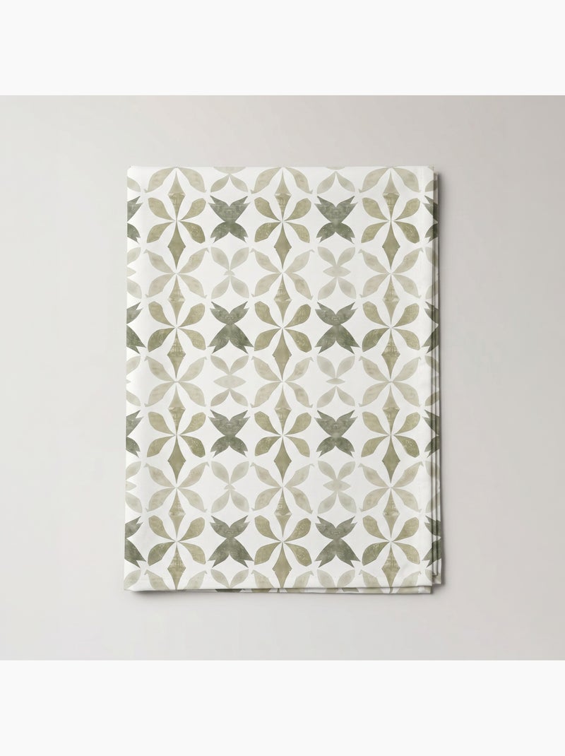 Mantel antimanchas estampado estilo mediterráneo, diseño geométrico - Gamusi. Verde - Kiabi