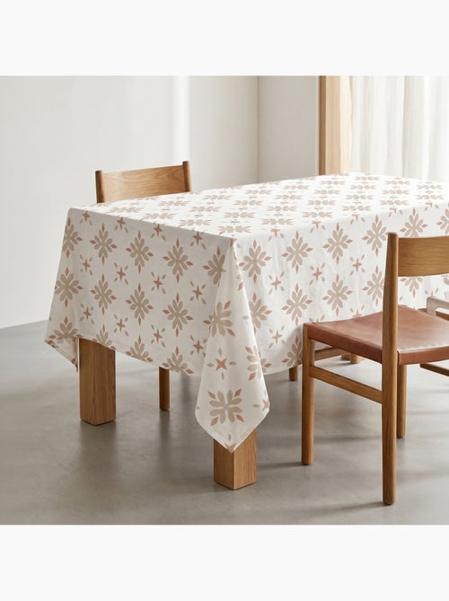 Mantel antimanchas estampado estilo mediterráneo, diseño geométrico floral - Gamusi. - Kiabi Mantel antimanchas estampado estilo mediterráneo, diseño geométrico floral - Gamusi. - Kiabi