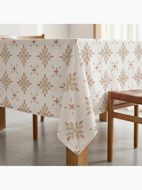 Mantel antimanchas estampado estilo mediterráneo, diseño geométrico floral - Gamusi. - Kiabi Mantel antimanchas estampado estilo mediterráneo, diseño geométrico floral - Gamusi. - Kiabi
