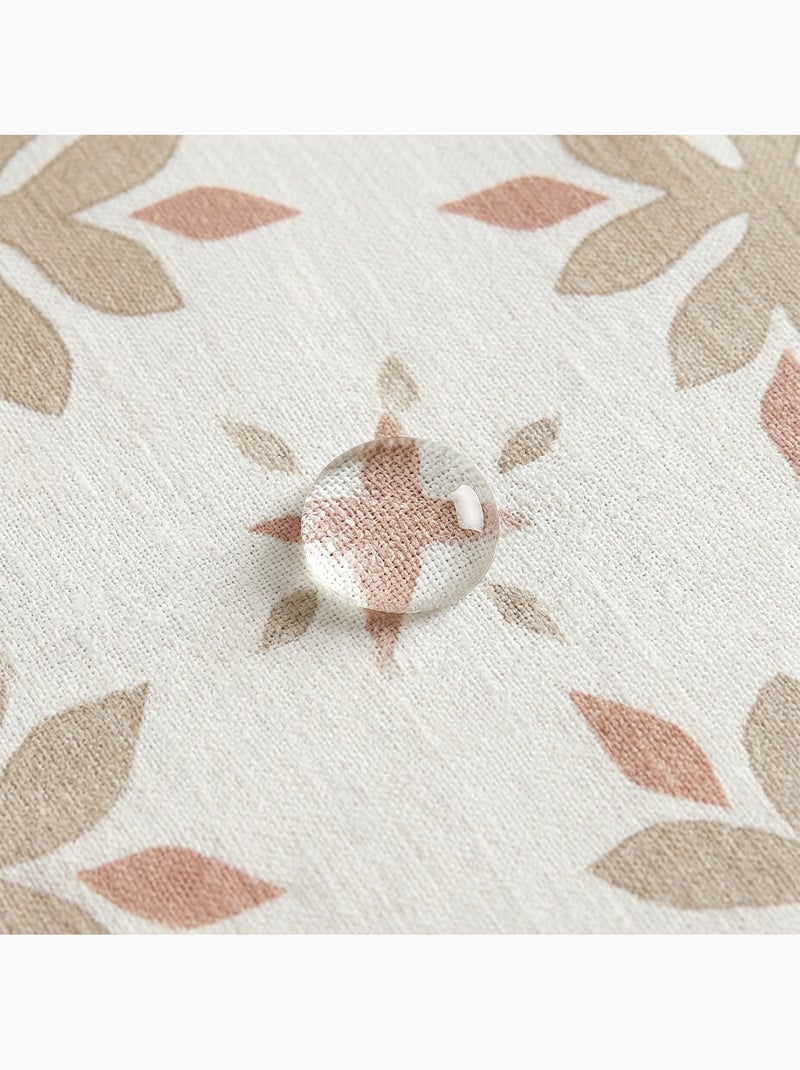 Mantel antimanchas estampado estilo mediterráneo, diseño geométrico floral - Gamusi. Ladrillo - Kiabi