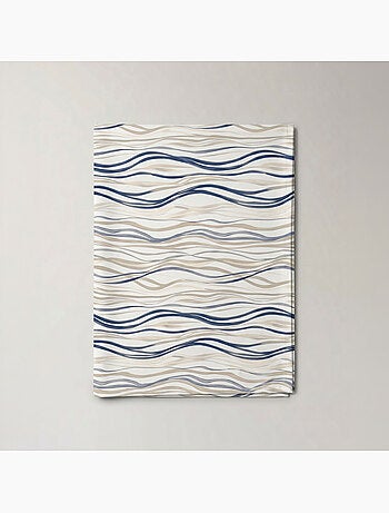 Mantel antimanchas estampado estilo mediterráneo, diseño rayas asimétricas - Gamusi.