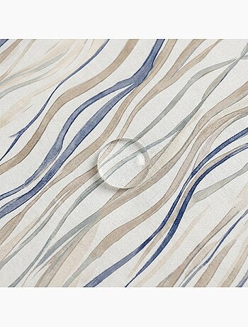 Mantel antimanchas estampado estilo mediterráneo, diseño rayas asimétricas - Gamusi.