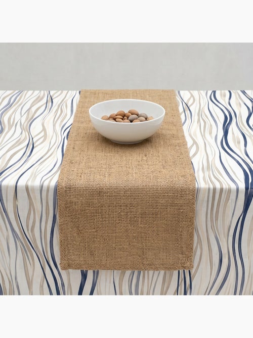 Mantel antimanchas estampado estilo mediterráneo, diseño rayas asimétricas - Gamusi. - Kiabi Mantel antimanchas estampado estilo mediterráneo, diseño rayas asimétricas - Gamusi. - Kiabi