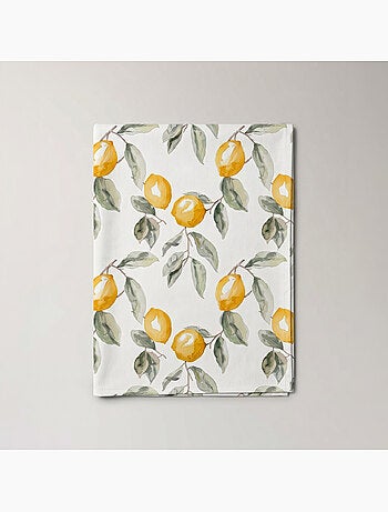Mantel antimanchas estampado estilo mediterráneo, patrón de limones - Gamusi.