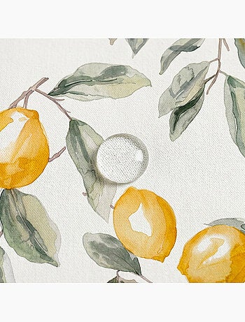Mantel antimanchas estampado estilo mediterráneo, patrón de limones - Gamusi.