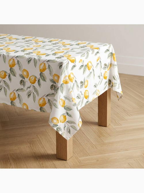 Mantel antimanchas estampado estilo mediterráneo, patrón de limones - Gamusi. - Kiabi Mantel antimanchas estampado estilo mediterráneo, patrón de limones - Gamusi. - Kiabi