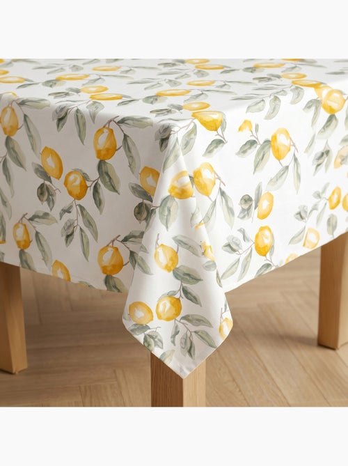 Mantel antimanchas estampado estilo mediterráneo, patrón de limones - Gamusi. - Kiabi Mantel antimanchas estampado estilo mediterráneo, patrón de limones - Gamusi. - Kiabi