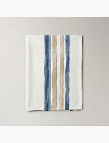 Mantel antimanchas estampado estilo mediterráneo, rayas horizontales - Gamusi.