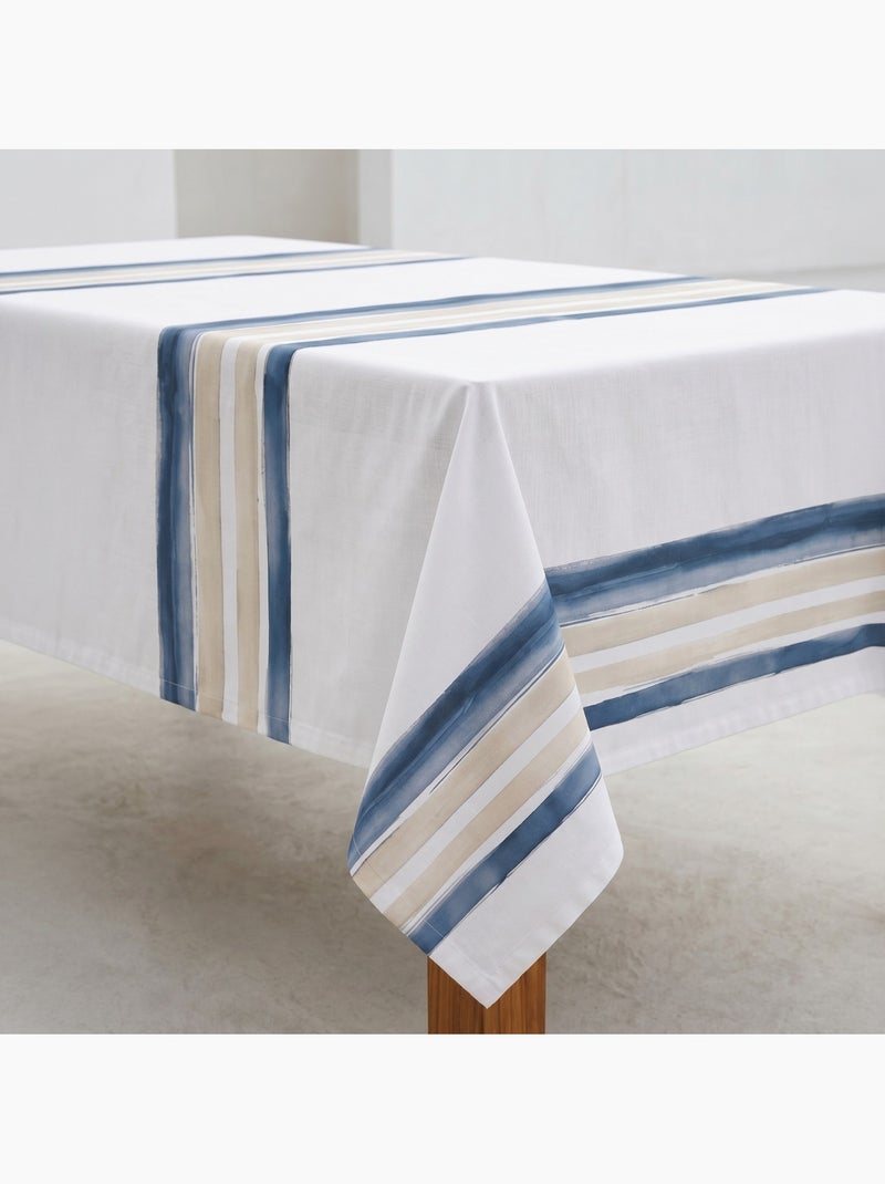 Mantel antimanchas estampado estilo mediterráneo, rayas horizontales - Gamusi. Azul - Kiabi
