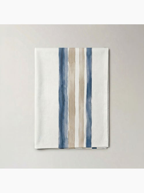 Mantel antimanchas estampado estilo mediterráneo, rayas horizontales - Gamusi. - Kiabi Mantel antimanchas estampado estilo mediterráneo, rayas horizontales - Gamusi. - Kiabi