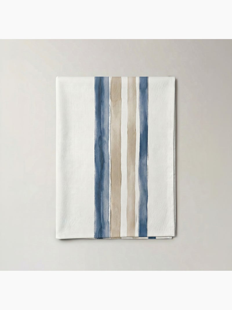 Mantel antimanchas estampado estilo mediterráneo, rayas horizontales - Gamusi. Azul - Kiabi