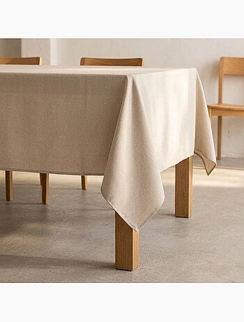 Mantel antimanchas liso, tejido jaspeado. Caida natural, tacto tela - Gamusi.