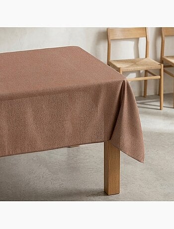 Mantel antimanchas liso, tejido jaspeado. Caida natural, tacto tela - Gamusi.