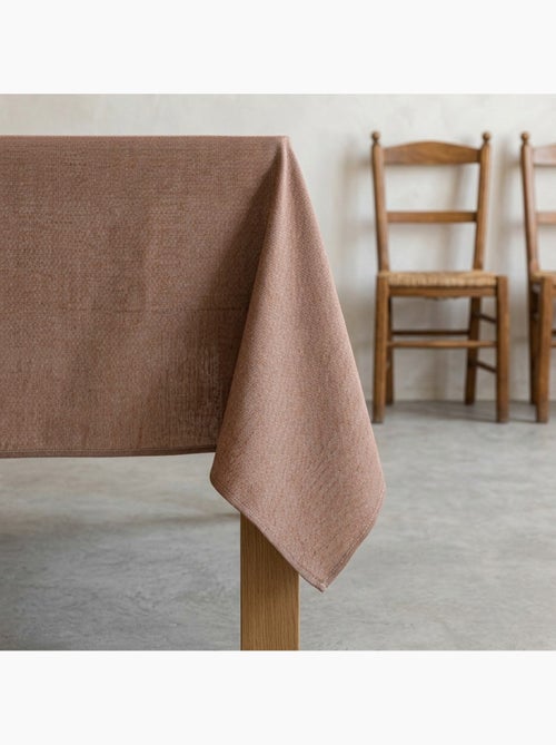 Mantel antimanchas liso, tejido jaspeado. Caida natural,  tacto tela - Gamusi. - Kiabi