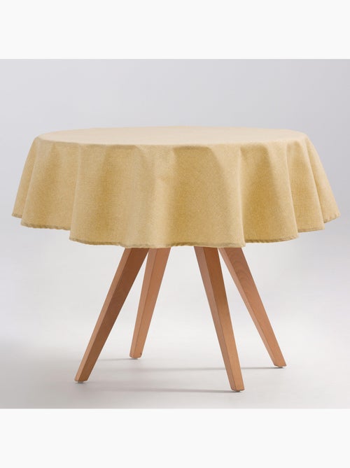 Mantel antimanchas redondo algodón, liso, tejido jaspeado. Caida natural, tacto tela - Gamusi. - Kiabi Mantel antimanchas redondo algodón, liso, tejido jaspeado. Caida natural, tacto tela - Gamusi. - Kiabi