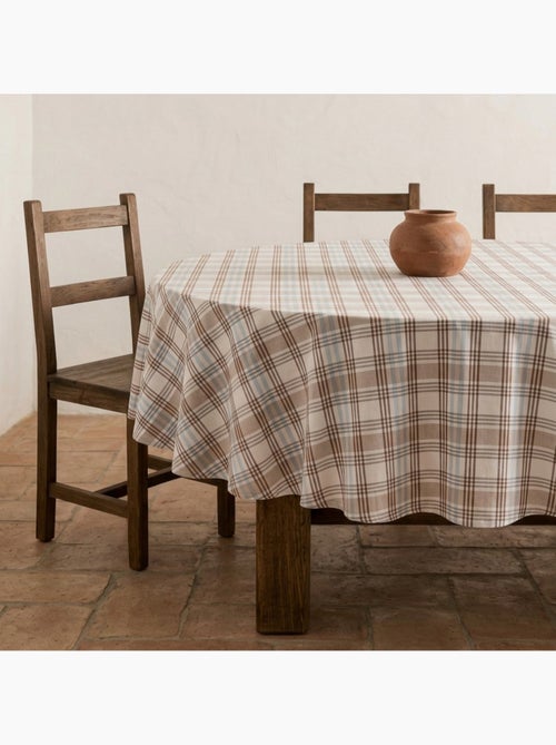Mantel antimanchas redondo diseño tartán, tacto y caída natural - Gamusi. - Kiabi Mantel antimanchas redondo diseño tartán, tacto y caída natural - Gamusi. - Kiabi