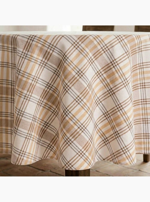 Mantel antimanchas redondo diseño tartán, tacto y caída natural - Gamusi. - Kiabi Mantel antimanchas redondo diseño tartán, tacto y caída natural - Gamusi. - Kiabi