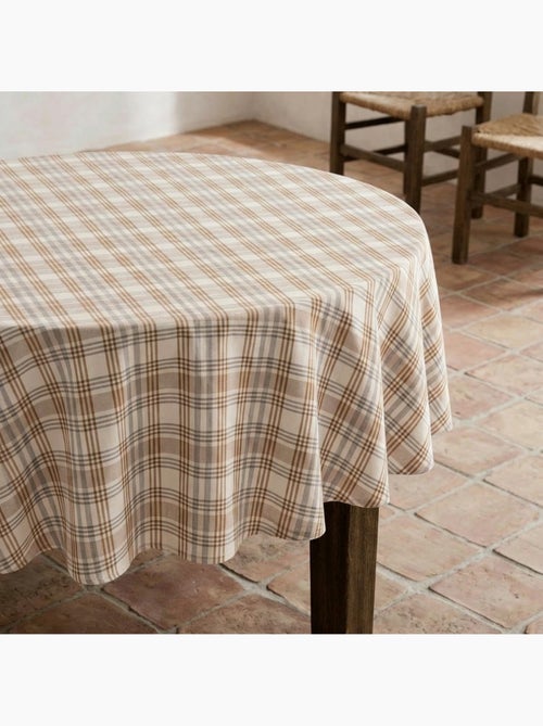 Mantel antimanchas redondo diseño tartán, tacto y caída natural - Gamusi. - Kiabi Mantel antimanchas redondo diseño tartán, tacto y caída natural - Gamusi. - Kiabi