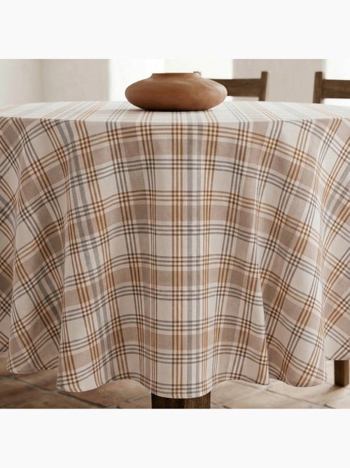 Mantel antimanchas redondo diseño tartán, tacto y caída natural - Gamusi. - Kiabi Mantel antimanchas redondo diseño tartán, tacto y caída natural - Gamusi. - Kiabi