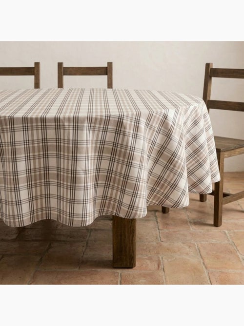 Mantel antimanchas redondo diseño tartán, tacto y caída natural - Gamusi. - Kiabi Mantel antimanchas redondo diseño tartán, tacto y caída natural - Gamusi. - Kiabi