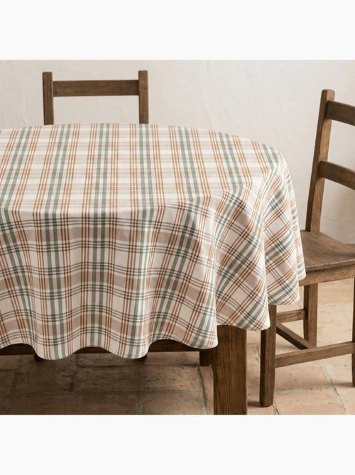 Mantel antimanchas redondo diseño tartán, tacto y caída natural - Gamusi. - Kiabi Mantel antimanchas redondo diseño tartán, tacto y caída natural - Gamusi. - Kiabi