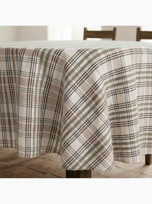 Mantel antimanchas redondo diseño tartán, tacto y caída natural - Gamusi. - Kiabi Mantel antimanchas redondo diseño tartán, tacto y caída natural - Gamusi. - Kiabi