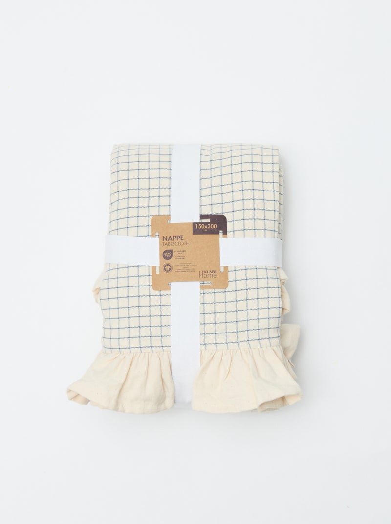 Mantel con flecos (150x300 cm) - Kiabi Home Beige - Kiabi