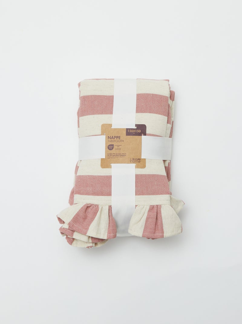 Mantel con volante (150 x 150 cm) ROSA - Kiabi