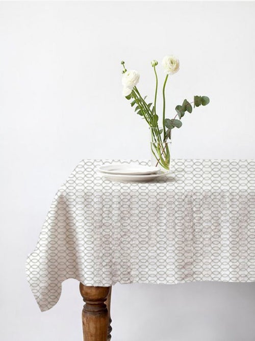 Mantel cuadrado de algodón VOGUE geométrico antimanchas 140 x 140 cm – Future Home - Kiabi