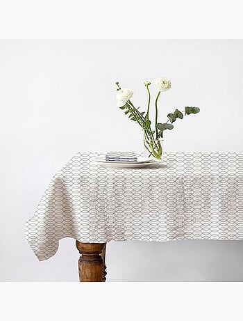 Mantel cuadrado estampado geométrico repelente al agua 140 x 140 cm - Future Home